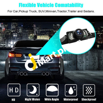 Car Rear View Camera License Plate Vehicle Backup With 7 Infrared Night Vision Waterproof High